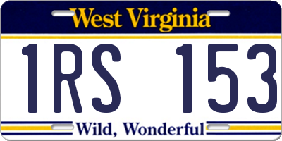WV license plate 1RS153