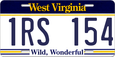 WV license plate 1RS154