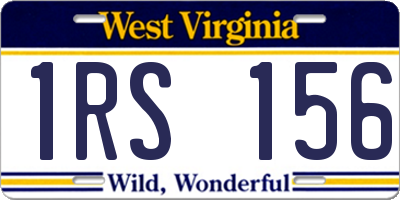 WV license plate 1RS156