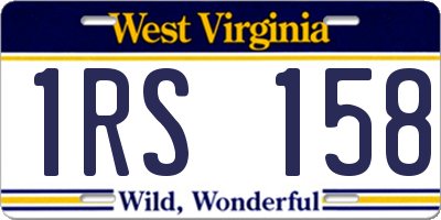 WV license plate 1RS158