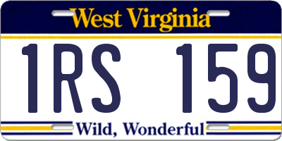 WV license plate 1RS159