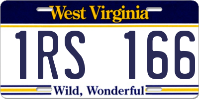 WV license plate 1RS166