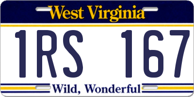 WV license plate 1RS167