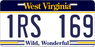 WV license plate 1RS169