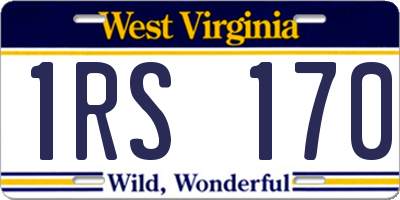 WV license plate 1RS170