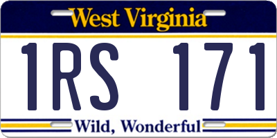 WV license plate 1RS171