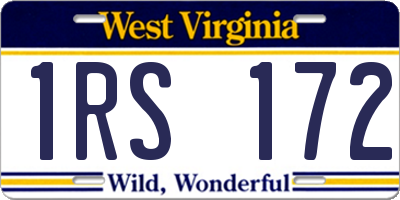 WV license plate 1RS172