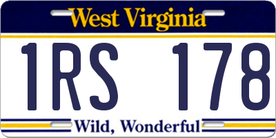 WV license plate 1RS178