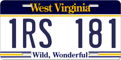 WV license plate 1RS181