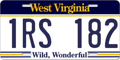 WV license plate 1RS182