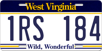 WV license plate 1RS184