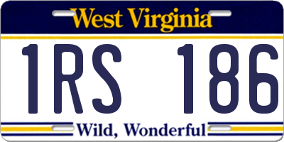 WV license plate 1RS186