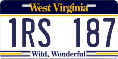 WV license plate 1RS187