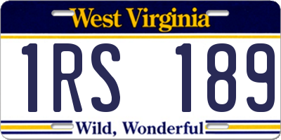 WV license plate 1RS189