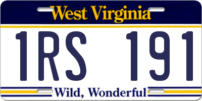 WV license plate 1RS191
