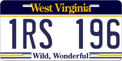 WV license plate 1RS196