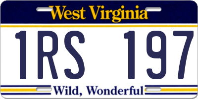 WV license plate 1RS197