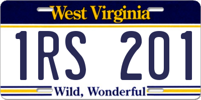 WV license plate 1RS201