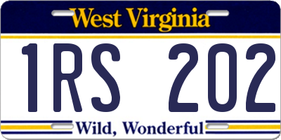WV license plate 1RS202