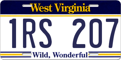 WV license plate 1RS207