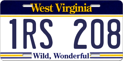 WV license plate 1RS208
