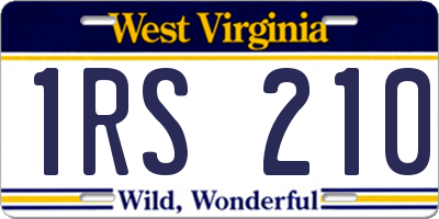 WV license plate 1RS210