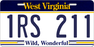 WV license plate 1RS211