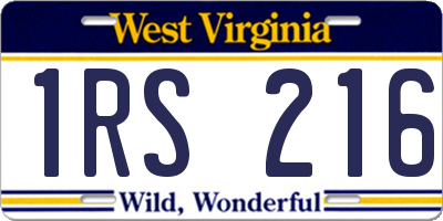 WV license plate 1RS216