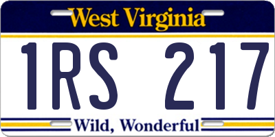 WV license plate 1RS217