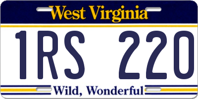 WV license plate 1RS220