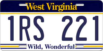 WV license plate 1RS221