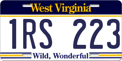 WV license plate 1RS223