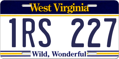 WV license plate 1RS227