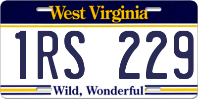 WV license plate 1RS229