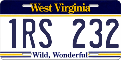 WV license plate 1RS232