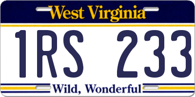 WV license plate 1RS233