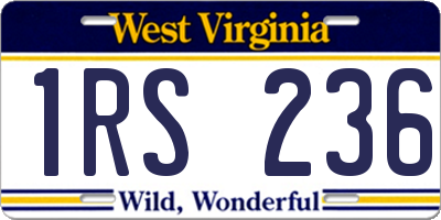 WV license plate 1RS236