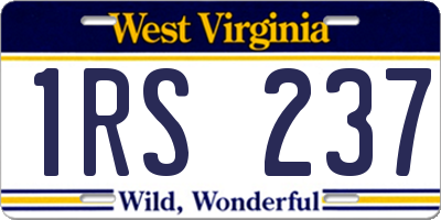 WV license plate 1RS237