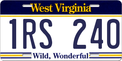 WV license plate 1RS240