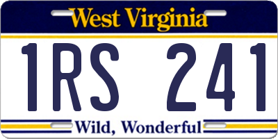 WV license plate 1RS241