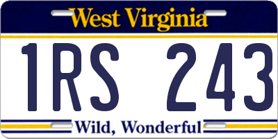WV license plate 1RS243