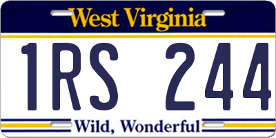 WV license plate 1RS244