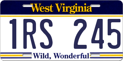 WV license plate 1RS245