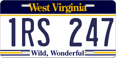 WV license plate 1RS247