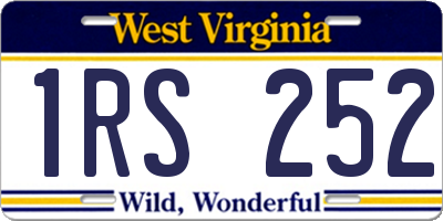 WV license plate 1RS252