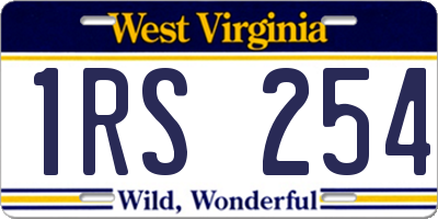WV license plate 1RS254