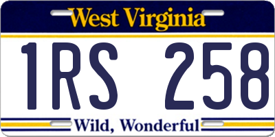 WV license plate 1RS258