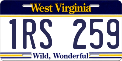 WV license plate 1RS259