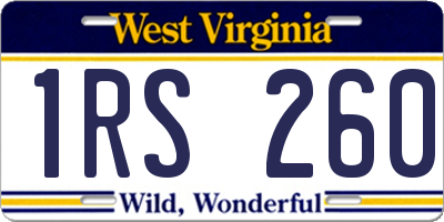 WV license plate 1RS260