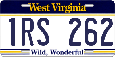 WV license plate 1RS262
